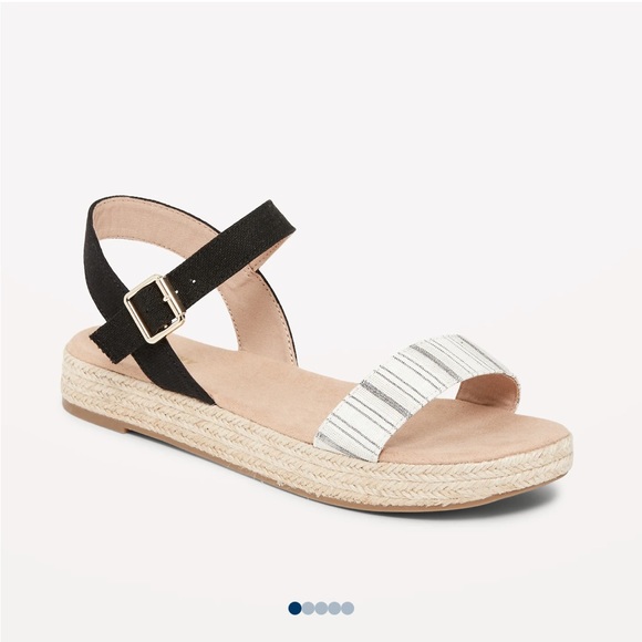 NWT OLD NAVY Striped Canvas Platform Sandals - Picture 2 of 6